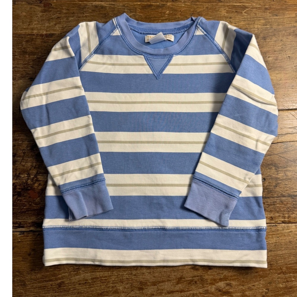 The Beaufort Bonnet Company Blue White Striped Long Sleeve Top 4T Kids Shirt